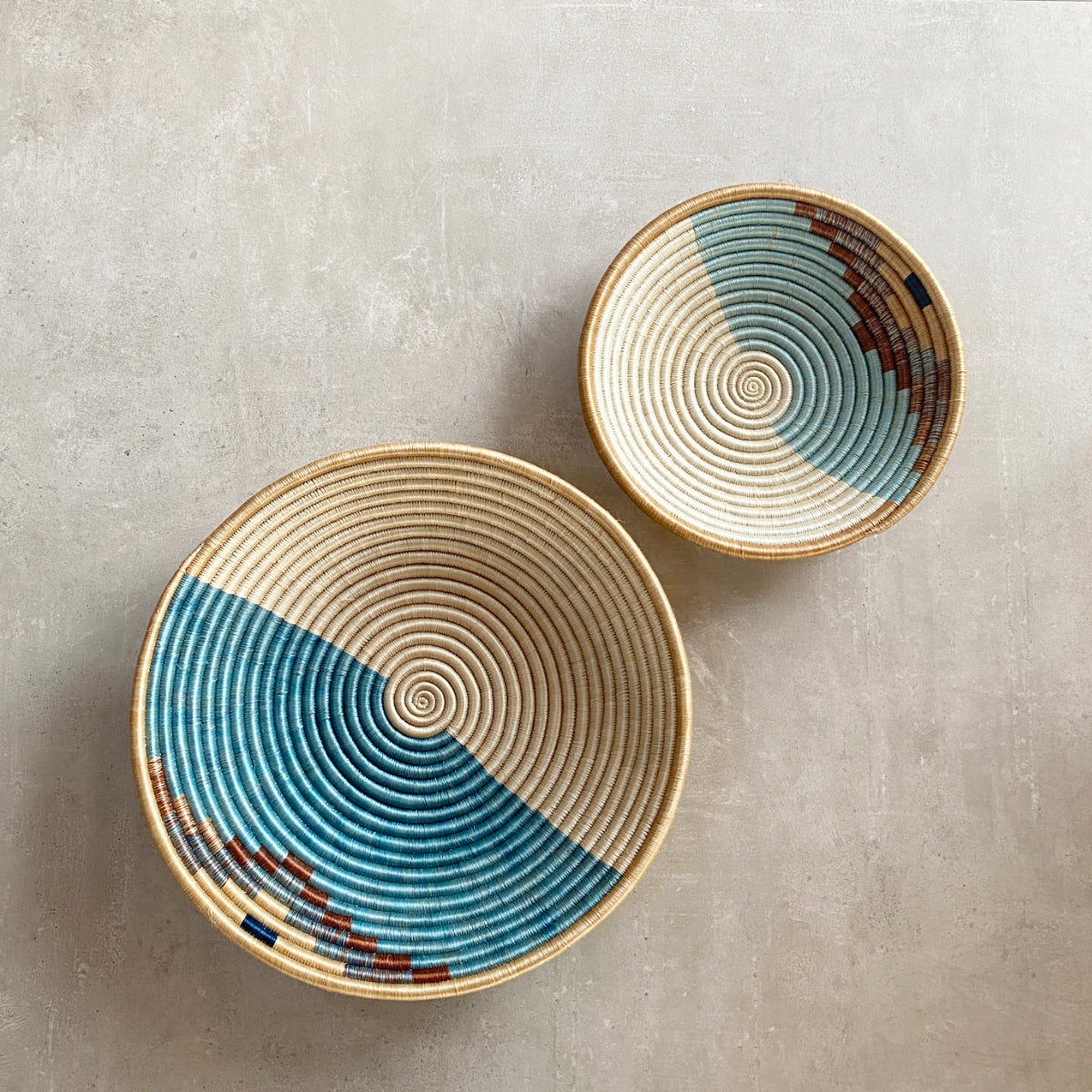 Rwandan Basketry Bowl (Ocean) | handmade Home decoration | Kaikô