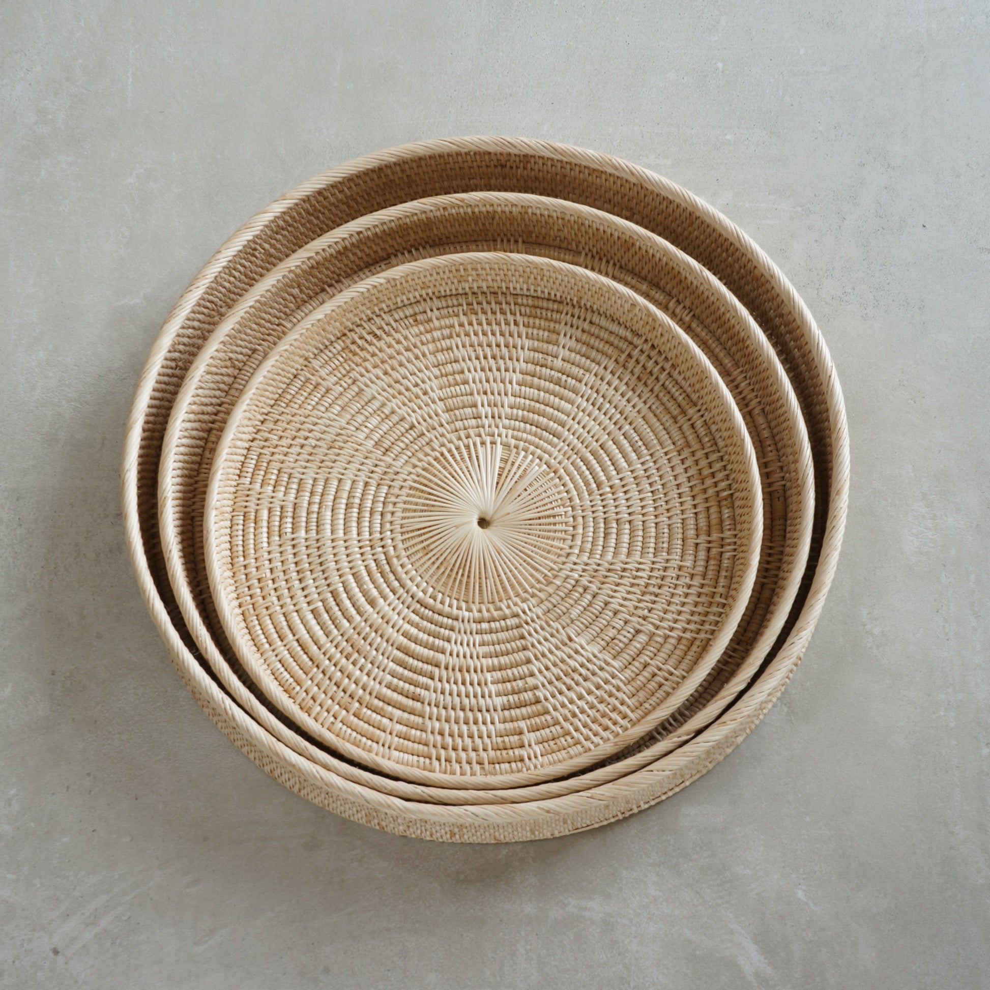 Finely handcrafted rattan trays