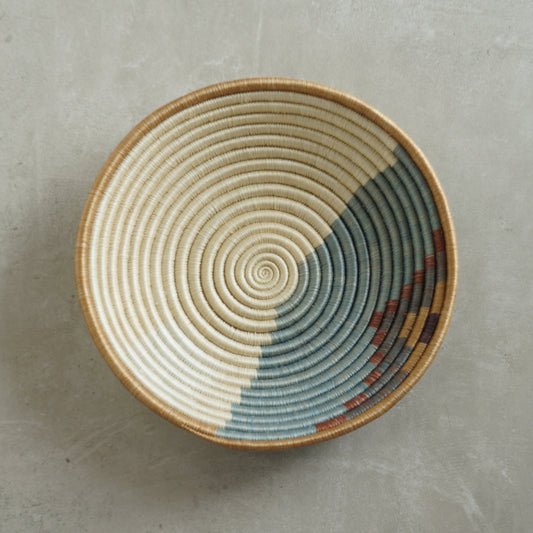 Rwandan Basketry Bowl (Ocean) | handmade Home decoration | Kaikô